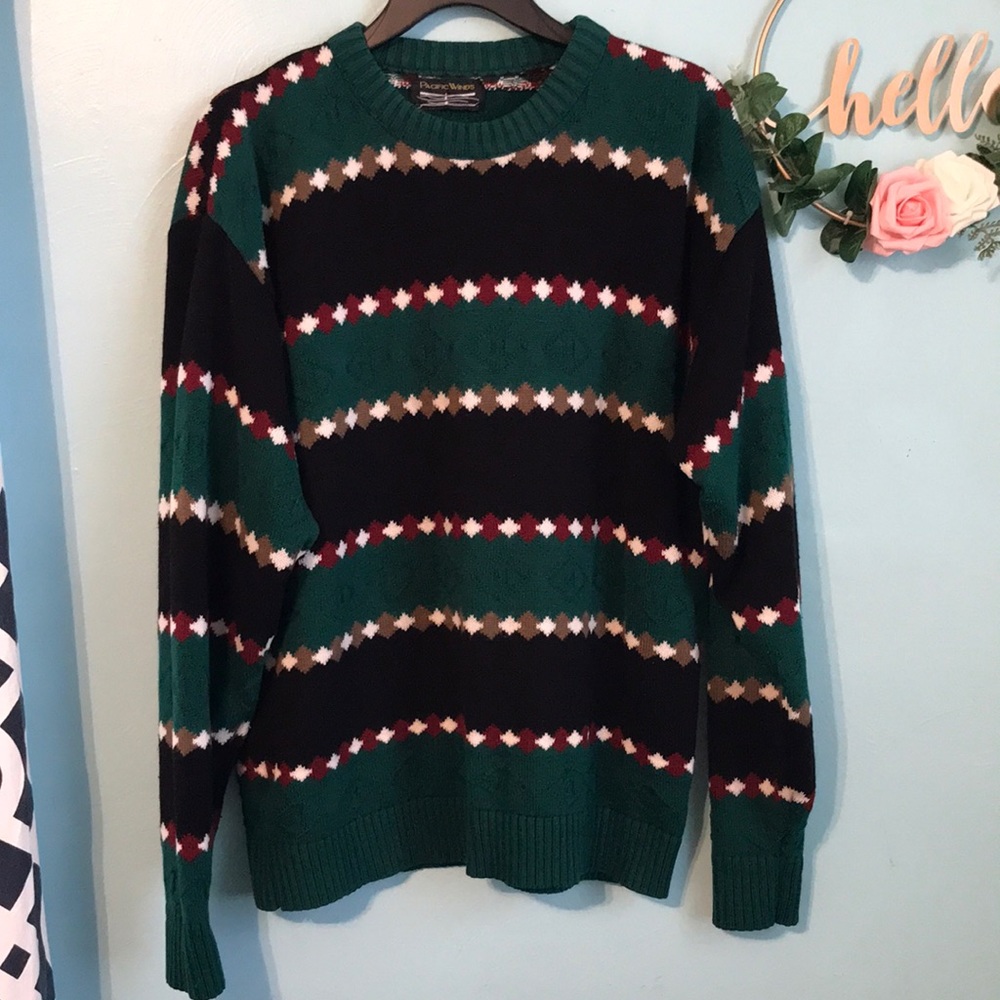 Vintage Pacific Winds Grandpa Crew neck Pullover Knit Sweater